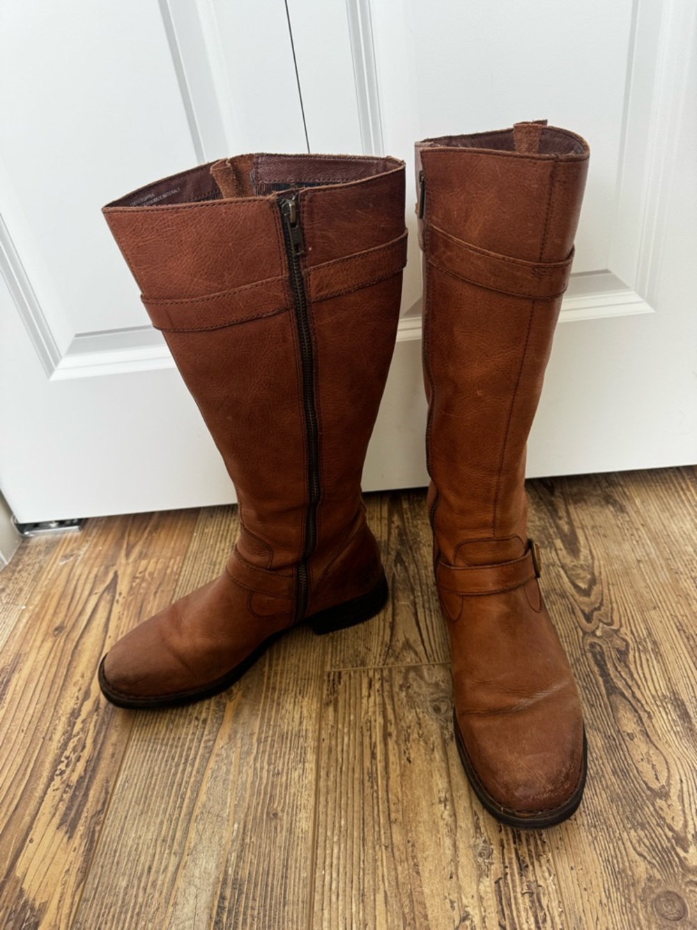 Born Tall Leather Knee High Boots in Cognac Brown